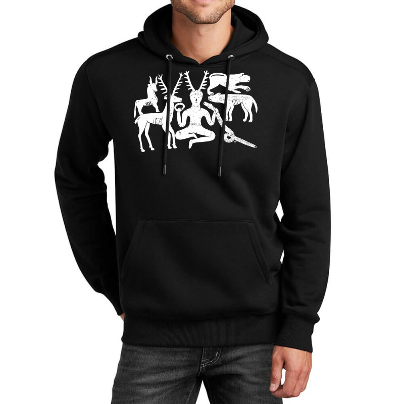 God Cernunnos And Animals From The Gundestrup Cauldron  Fitted Unisex Hoodie by saterseim | Artistshot