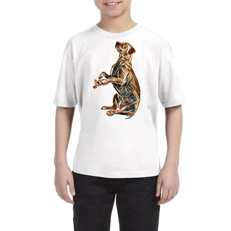 Cute Labrador Retriever Dog Giving Paw To Owner On White Background Youth Tee by Kemnabi | Artistshot