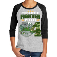 Kids 4th Birthday This Fighter Pilot Is 4 Soldier Camo Style Boys T Sh Youth 3/4 Sleeve | Artistshot