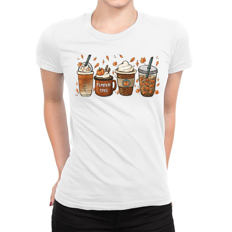 Halloween Coffee Pumpkin Latte Spice Coffee Love Fall Season T Shirt Ladies Fitted T-Shirt by cm-arts | Artistshot