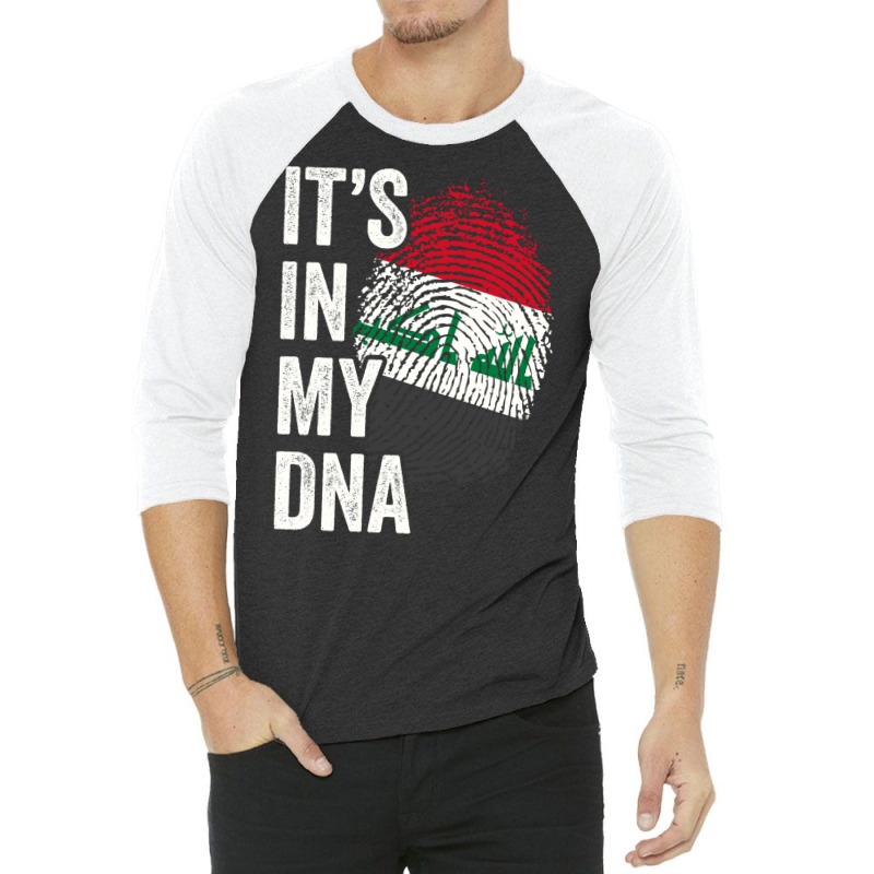 Its In My Dna Iraq Flag Iraqi Roots Pride Genetic Long Sleeve T Shirt 3/4 Sleeve Shirt by cm-arts | Artistshot