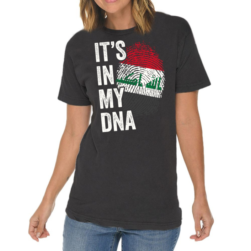 Its In My Dna Iraq Flag Iraqi Roots Pride Genetic Long Sleeve T Shirt Vintage T-Shirt by cm-arts | Artistshot