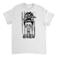 Messy Bun Skull Zero Fuck Given Halloween Usa Flag T Shirt Classic T-shirt | Artistshot