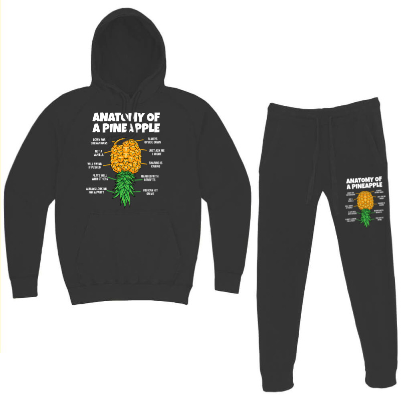 Anatomy Of A Pineapple Swinger Funny Upside Down Pineapple Hoodie & Jogger Set | Artistshot