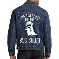 Im Too Old For This Boo Sheet Lazy Halloween Costume Ghost Men Denim Jacket | Artistshot