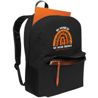 In March We Wear Orange Multiple Sclerosis Awareness Rainbow Backpack | Artistshot