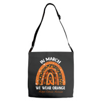 In March We Wear Orange Multiple Sclerosis Awareness Rainbow Adjustable Strap Totes | Artistshot