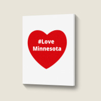 Love Minnesota, Hashtag Heart, Love Minnesota Portrait Canvas Print | Artistshot