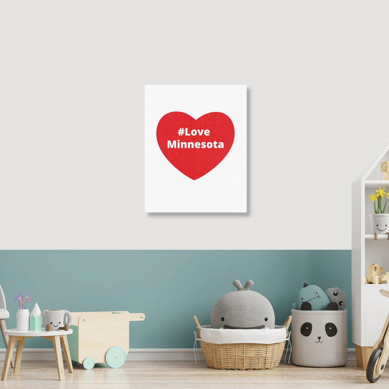 Love Minnesota, Hashtag Heart, Love Minnesota Portrait Canvas Print | Artistshot