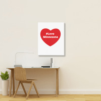 Love Minnesota, Hashtag Heart, Love Minnesota Portrait Canvas Print | Artistshot