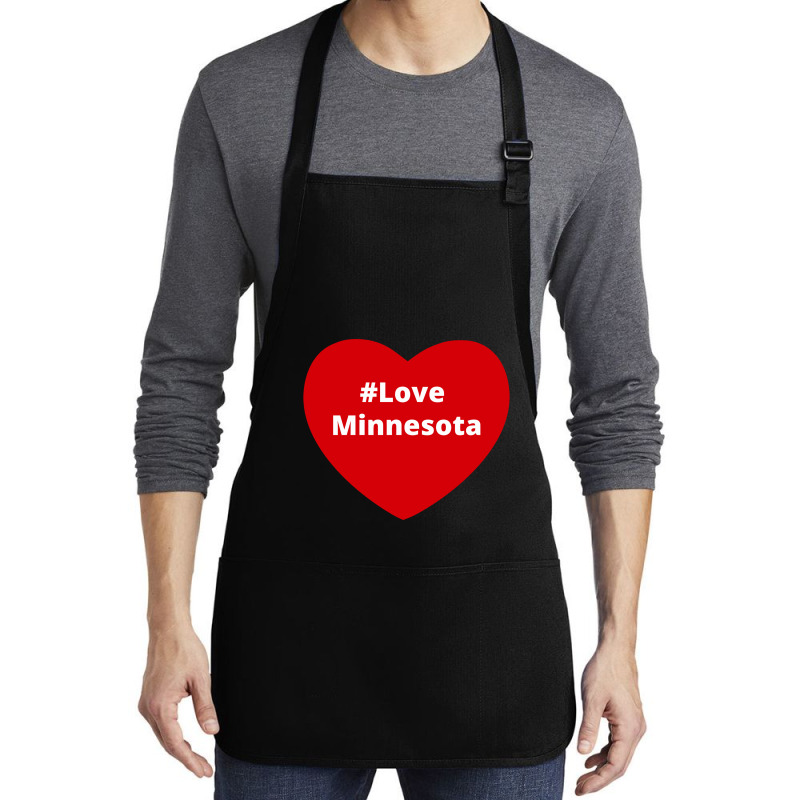 Love Minnesota, Hashtag Heart, Love Minnesota Medium-length Apron | Artistshot