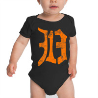 313 Detroit Michigan Vintage Old English D Area Code Baby Bodysuit | Artistshot