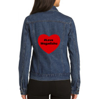 Love Mogadishu, Hashtag Heart, Love Mogadishu 2 Ladies Denim Jacket | Artistshot