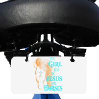 Christian This Girl Runs On Jesus   Horses Equestrian Rider Bicycle License Plate | Artistshot