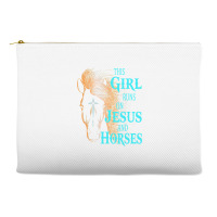 Christian This Girl Runs On Jesus   Horses Equestrian Rider Accessory Pouches | Artistshot