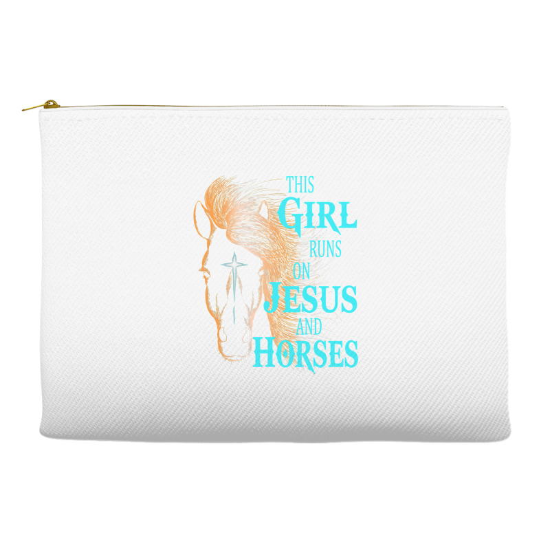 Christian This Girl Runs On Jesus   Horses Equestrian Rider Accessory Pouches by EricWade | Artistshot