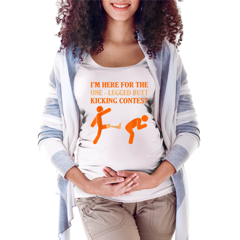 One Legged Contest Funny Amputee Prosthetic Surgery Graphic T Shirt Maternity Scoop Neck T-shirt by cm-arts | Artistshot