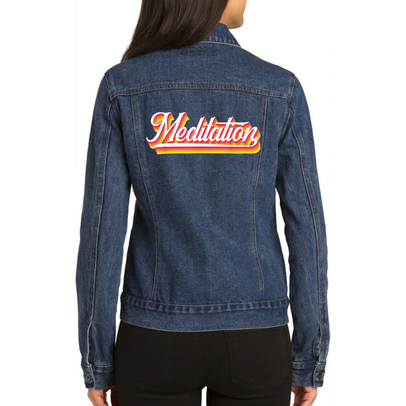 Meditation Graphic Meditating Meditation Relaxation Namaste Ladies Denim Jacket by AnaMercedesContreras | Artistshot