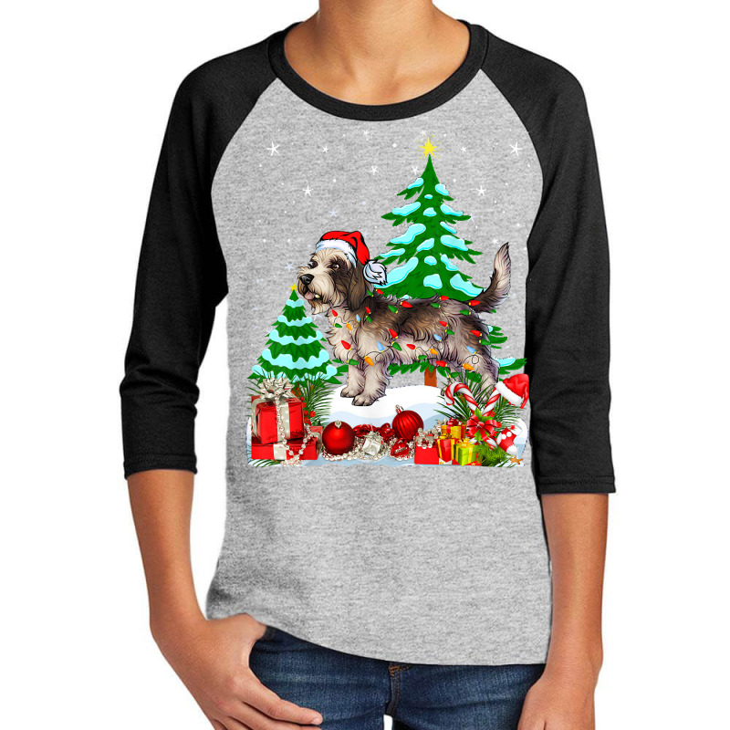 Petite Basset Griffon Vendeen Dog Christmas T Shirt Youth 3/4 Sleeve by cm-arts | Artistshot