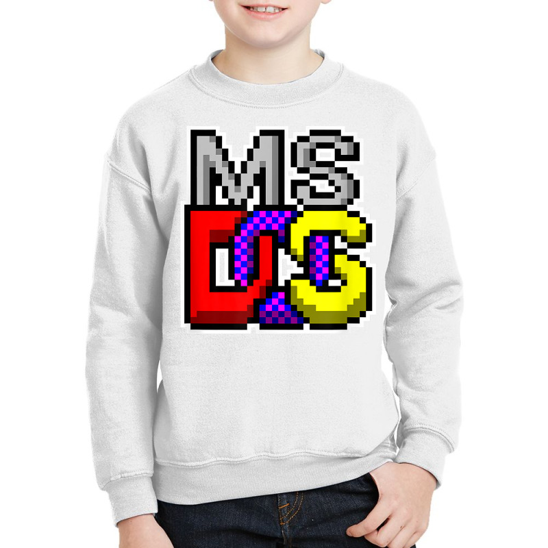 Ms Dos Retro Operating System Computer Gifts   It Tech Geek T Shirt Youth Sweatshirt by cm-arts | Artistshot