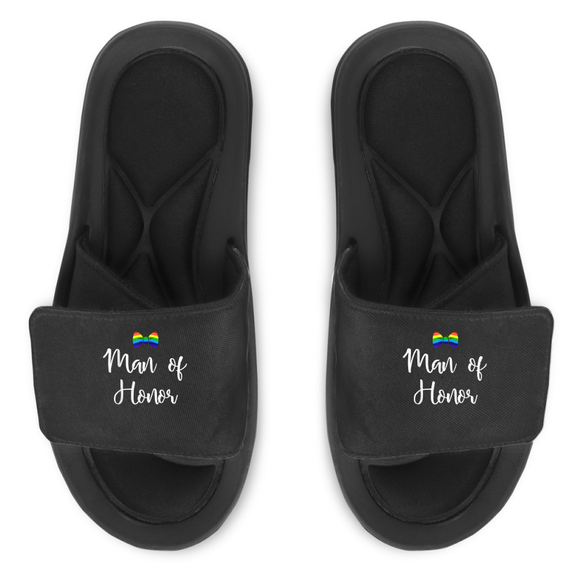 Lgbt Pride Gay Bachelor Party Man Of Honor Engagement For Fans Slide Sandal | Artistshot