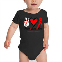 Peace Love Cure Hemophilia Awareness T Shirt Baby Bodysuit | Artistshot