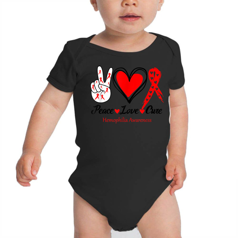 Peace Love Cure Hemophilia Awareness T Shirt Baby Bodysuit by puetzee | Artistshot