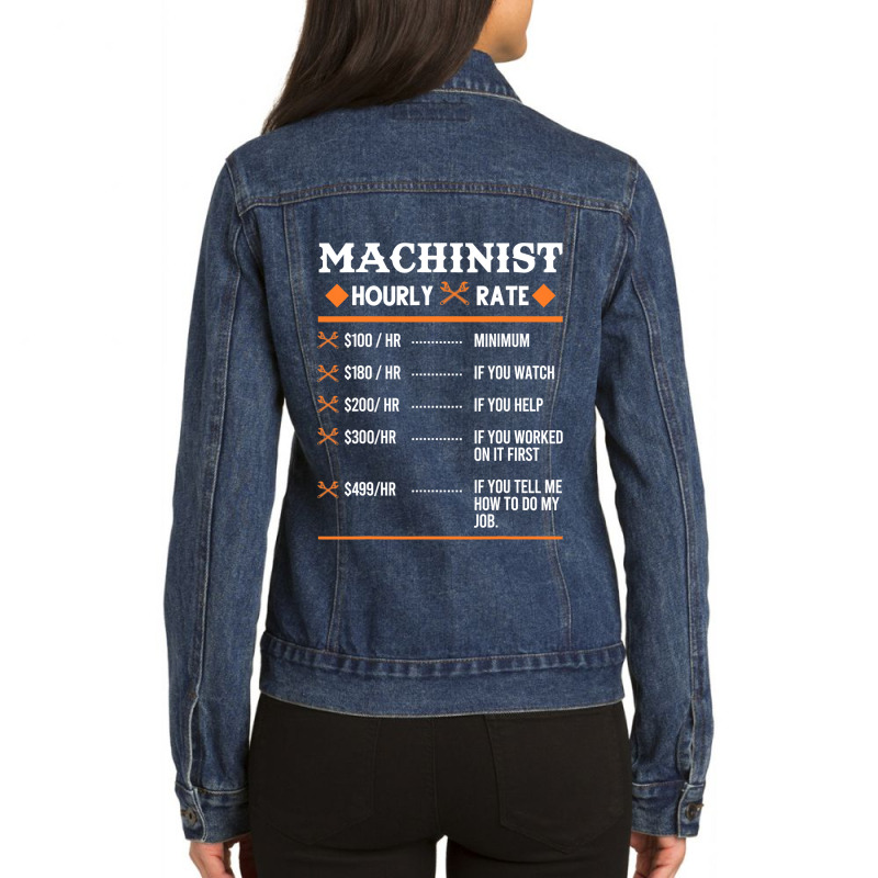 Machinist Hourly Rate Machining Ladies Denim Jacket by new121 | Artistshot