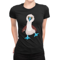 Dancing Booby Sea Bird Footed Blue Feet Drawing Long Sleeve T Shirt Ladies Fitted T-shirt | Artistshot