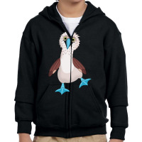 Dancing Booby Sea Bird Footed Blue Feet Drawing Long Sleeve T Shirt Youth Zipper Hoodie | Artistshot