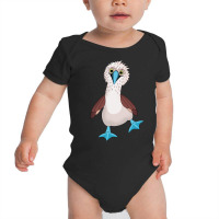 Dancing Booby Sea Bird Footed Blue Feet Drawing Long Sleeve T Shirt Baby Bodysuit | Artistshot