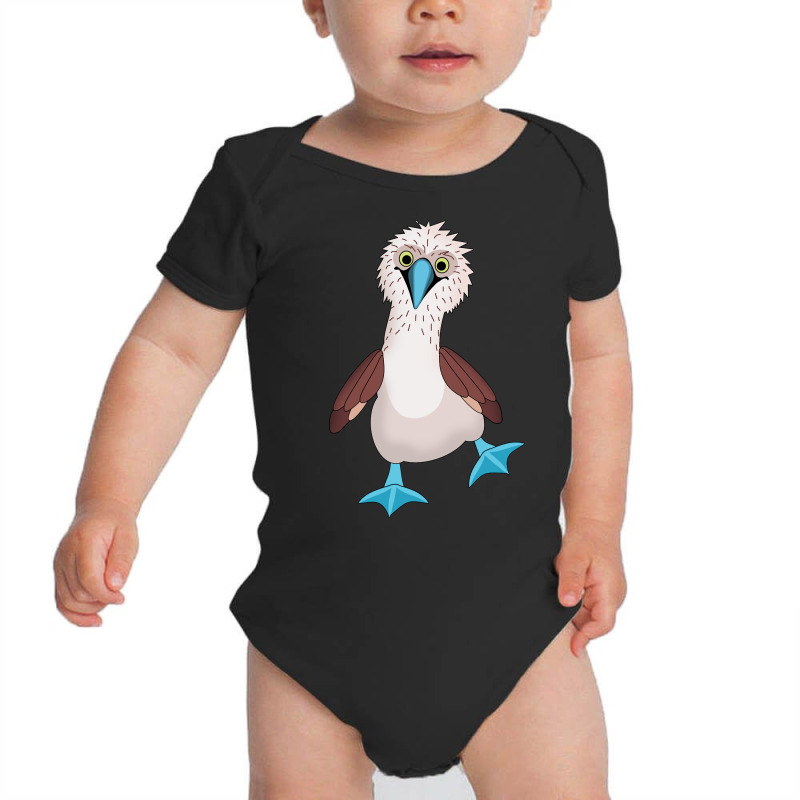 Dancing Booby Sea Bird Footed Blue Feet Drawing Long Sleeve T Shirt Baby Bodysuit by kubleryeonkenx | Artistshot