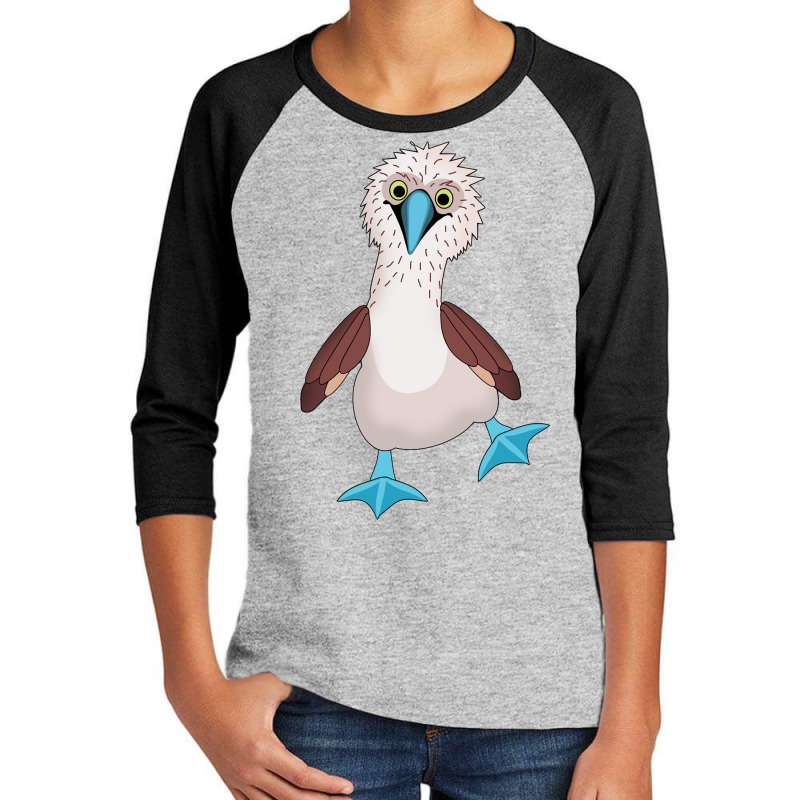 Dancing Booby Sea Bird Footed Blue Feet Drawing Long Sleeve T Shirt Youth 3/4 Sleeve by kubleryeonkenx | Artistshot