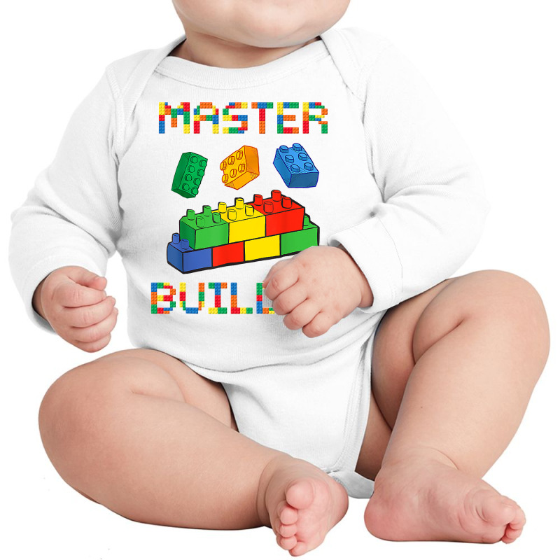 Brick Builder Blocks Building Master Builder Funny Toys Kids Long Sleeve Baby Bodysuit | Artistshot