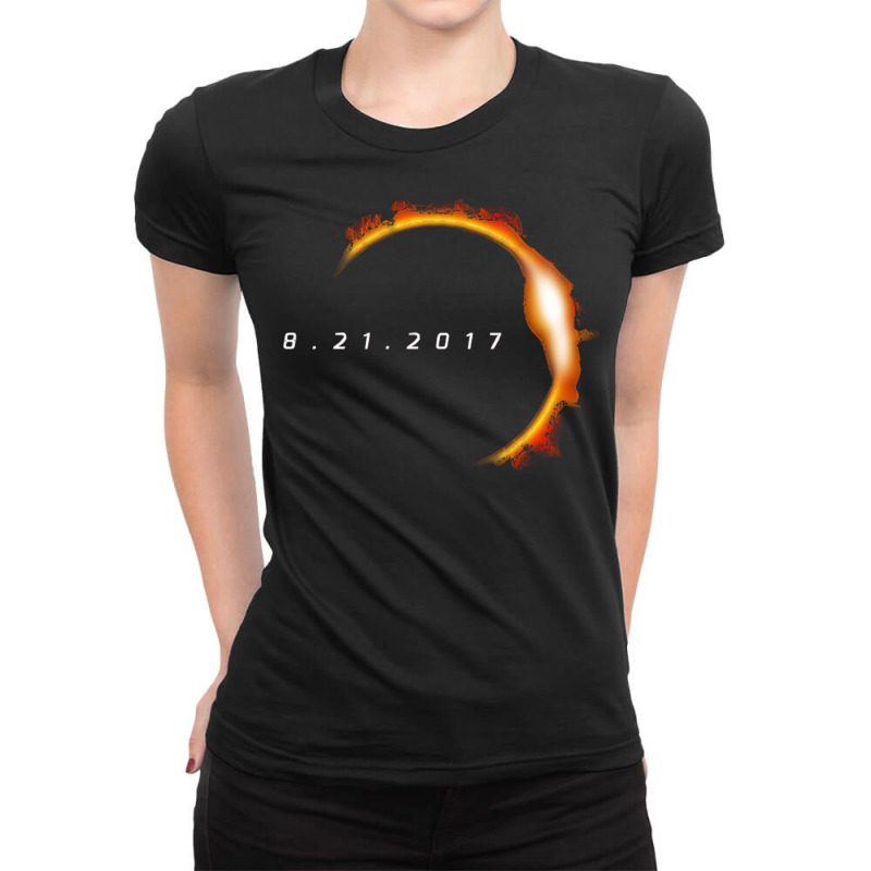 Total Solar Eclipse August 21 2017 Ladies Fitted T-Shirt by cm-arts | Artistshot