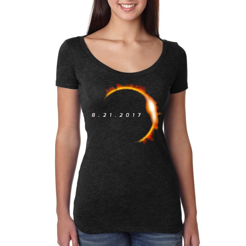 Total Solar Eclipse August 21 2017 Women's Triblend Scoop T-shirt by cm-arts | Artistshot