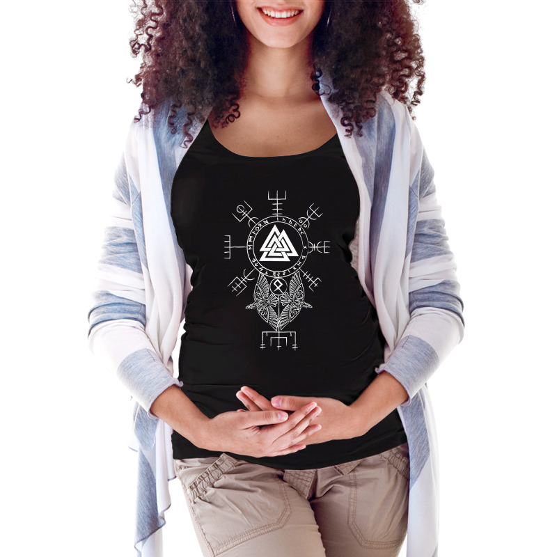 Norse Symbol   Celtic Compass Vegvisir   Viking Valknut T Shirt Maternity Scoop Neck T-shirt by cm-arts | Artistshot