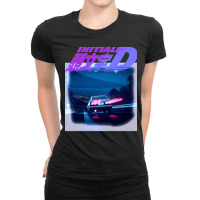 Initial D Neon Ae86 Classic Ladies Fitted T-shirt | Artistshot