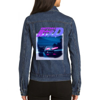 Initial D Neon Ae86 Classic Ladies Denim Jacket | Artistshot