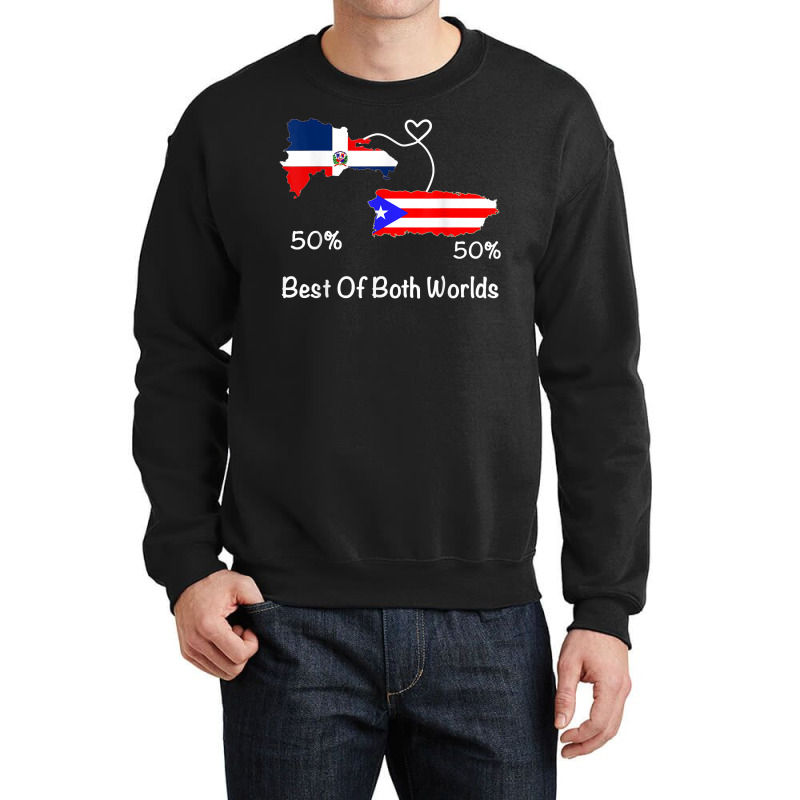 Half Puerto Rican Half Dominican Flag Map Combined Pr Rd T Shirt Crewneck Sweatshirt by cm-arts | Artistshot