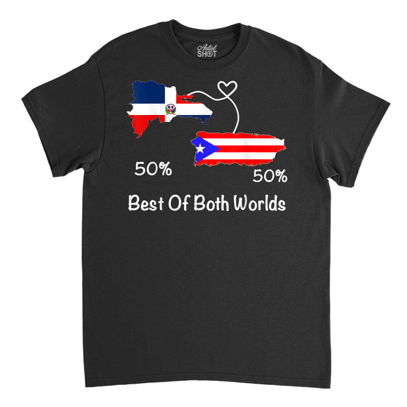 Half Puerto Rican Half Dominican Flag Map Combined Pr Rd T Shirt Classic T-shirt by cm-arts | Artistshot