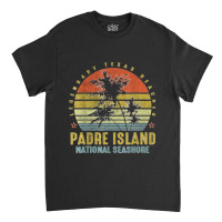 Padre Island National Seashore Retro Palm Sunset   Beach Classic T-shirt | Artistshot