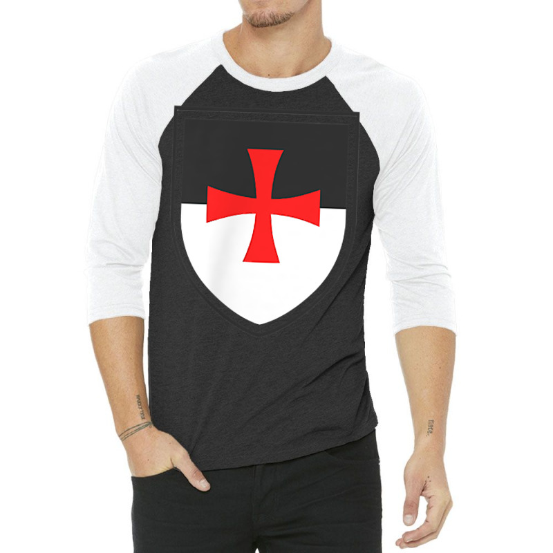 Knights Templar Shield Cross Crusades Side Print T Shirt 3/4 Sleeve Shirt | Artistshot