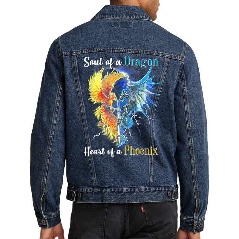 Soul Of A Dragon Heart Of A Phoenix T Shirt Men Denim Jacket by cm-arts | Artistshot