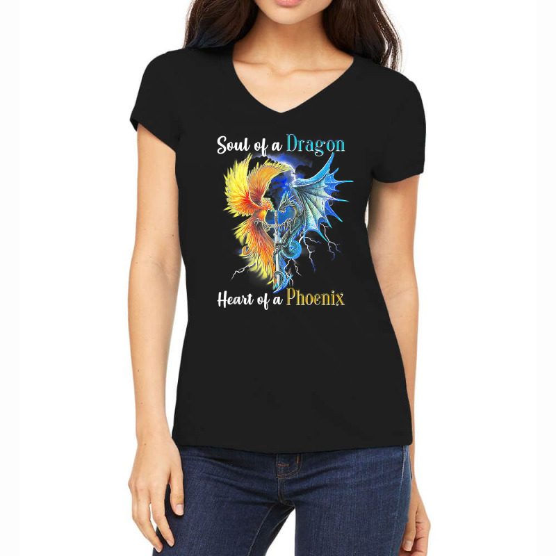 Soul Of A Dragon Heart Of A Phoenix T Shirt Women's V-Neck T-Shirt by cm-arts | Artistshot