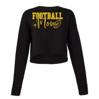 Womens Black Gold Football Mom Shirt Women Football Mother Football T Cropped Sweater | Artistshot