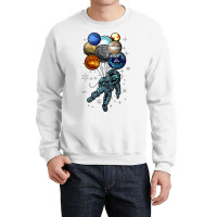 Astronaut Space Balloons Moon Mars Planets  Astronaut Crewneck Sweatshirt | Artistshot