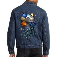 Astronaut Space Balloons Moon Mars Planets  Astronaut Men Denim Jacket | Artistshot