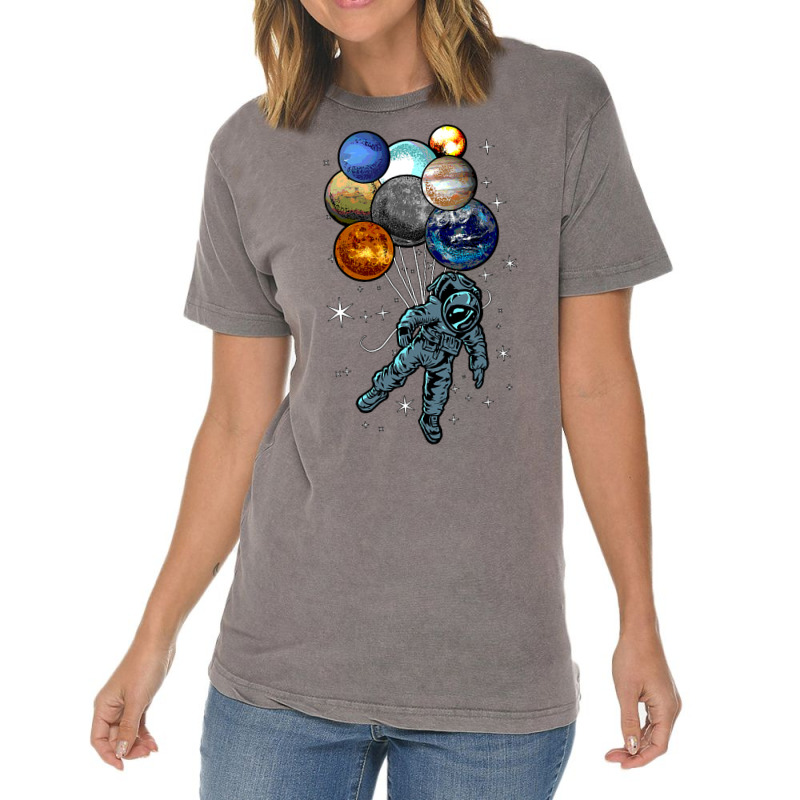 Astronaut Space Balloons Moon Mars Planets  Astronaut Vintage T-Shirt by AuturoMedero90 | Artistshot