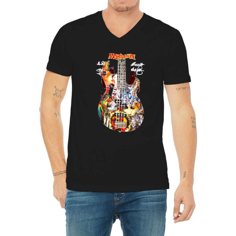 Marillion Guitar Signatures    Classic V-Neck Tee by saterseim | Artistshot